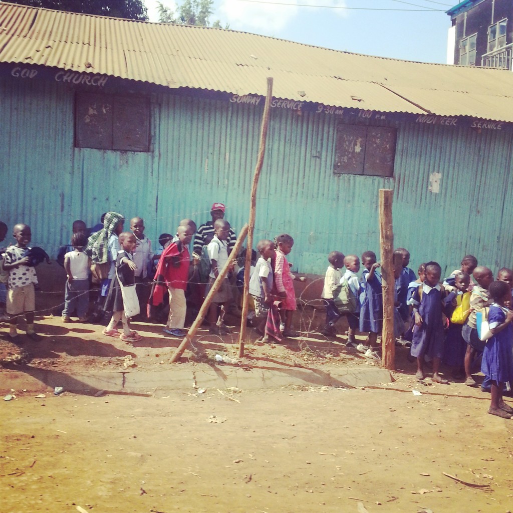 The Children of Kibera outside of their school, October 2014