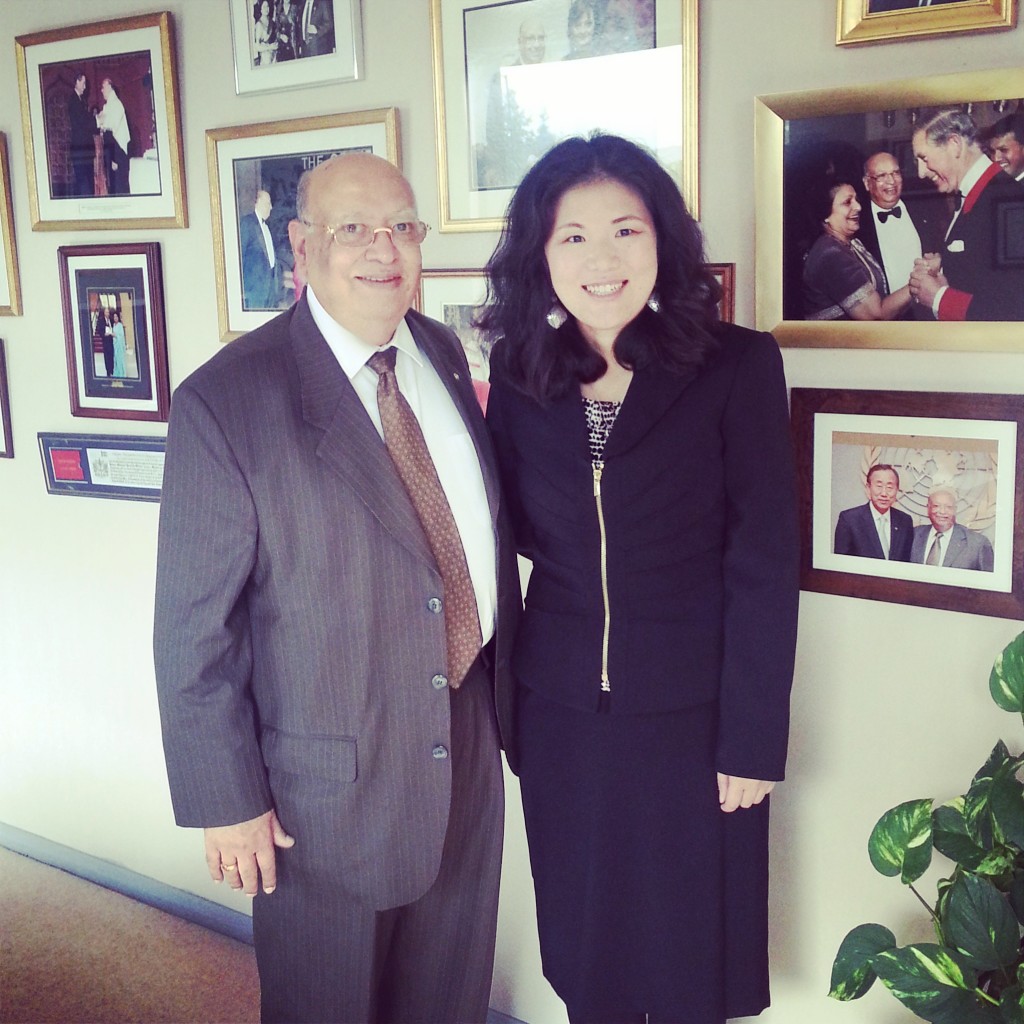 Kristin with Lord Loomba at his office in London, England. 2014