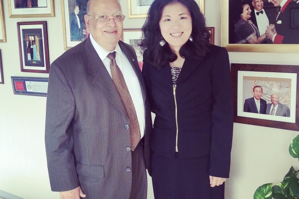 Kristin with Lord Loomba at his office in London, England. 2014