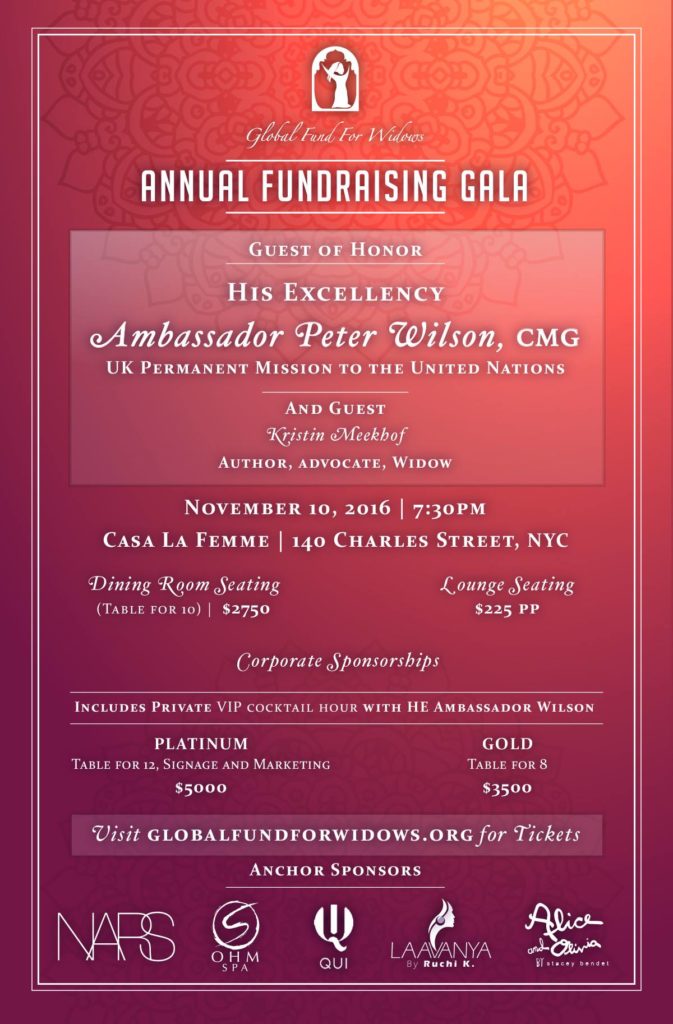 You are all invited to the Global Widows Fund Annual Event- November 10